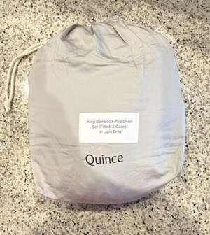 Quince King Bamboo Fitted Sheet Set (Fitted, 2 Cases) in Light Grey